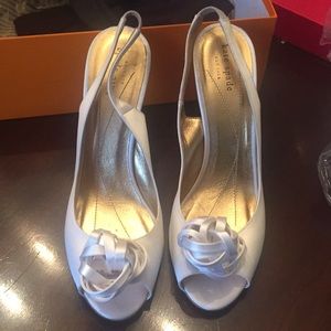 Kate spade white satin christa heels